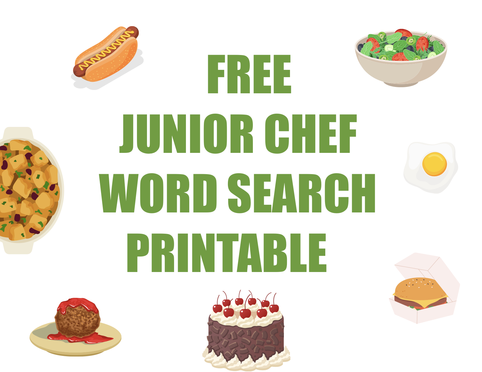 Free Junior Chef Word Search Printable (PDF for Kids)