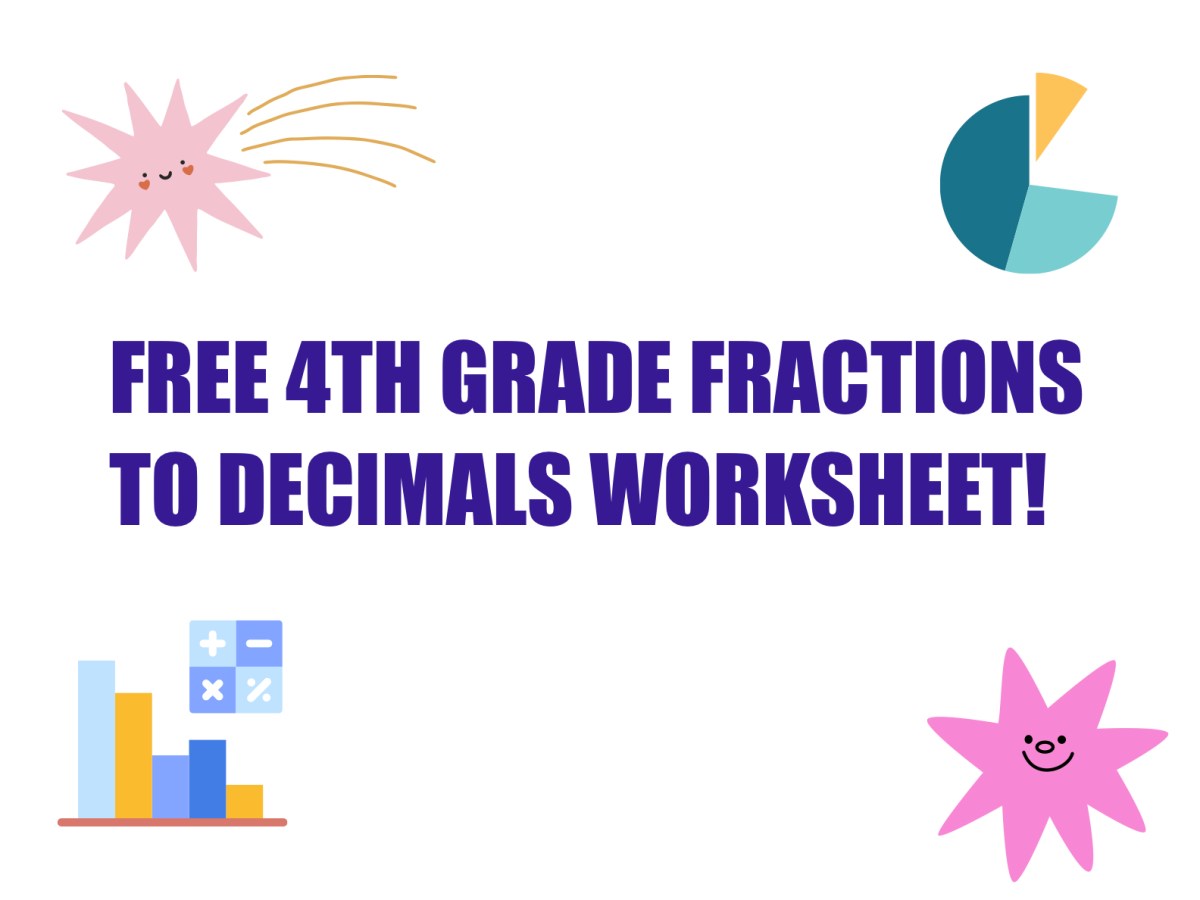 Free Fractions to Decimals Worksheet (Grade 4 PDF&nbsp;Printable)