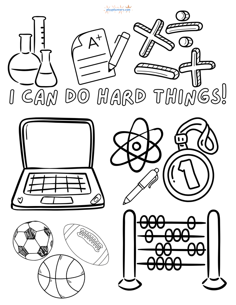 Free Welcome to 3rd Grade Coloring Pages - I Can Do Hard Things coloring page