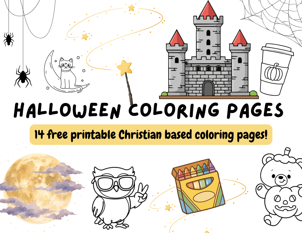 14 Free Printable Non-Scary Halloween Coloring Pages for Kids - haunted castle coloring page