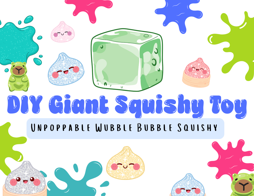 DIY Giant Squishy Toy + Free Word Search Printable