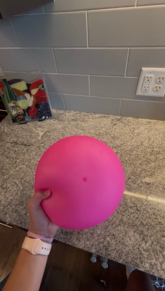DIY Giant Squishy Toy for Kids - close-up photo of the finished pink squishy toy