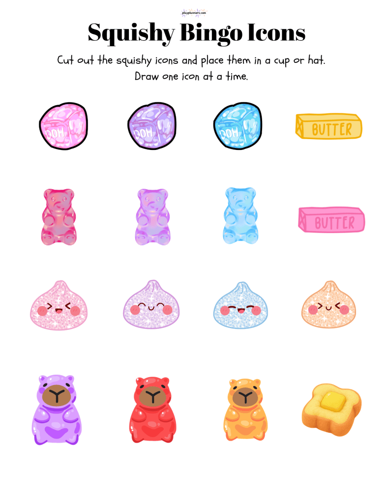 squishy toy bingo set
