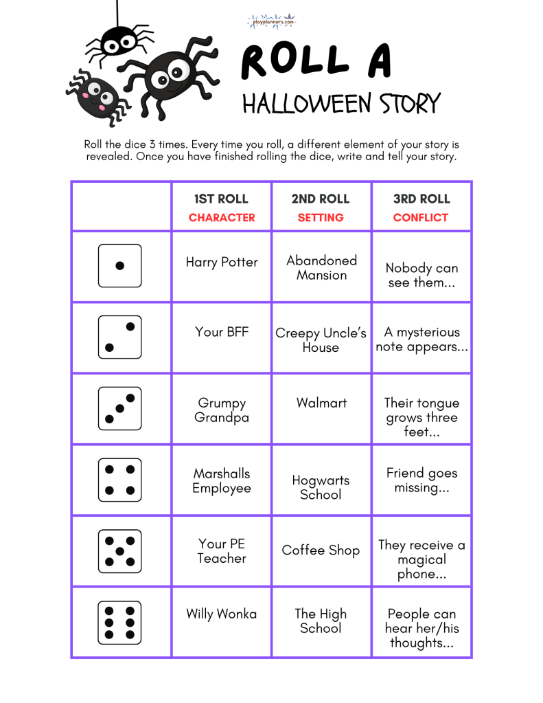 roll a story writing game for kids