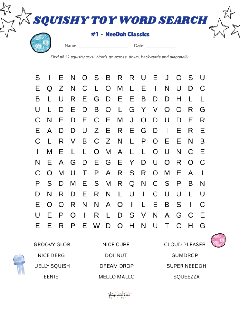10th squishy toy word search printable for kids