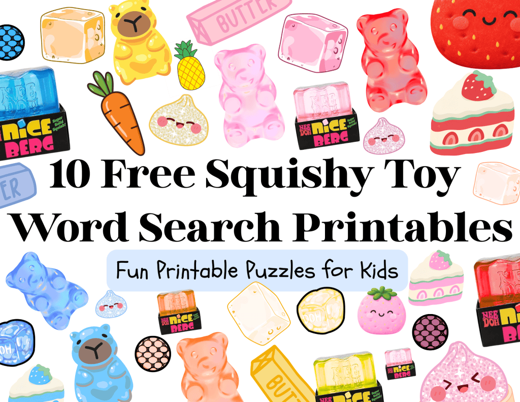 10 Free Squishy Toy Word Search&nbsp;Printables
