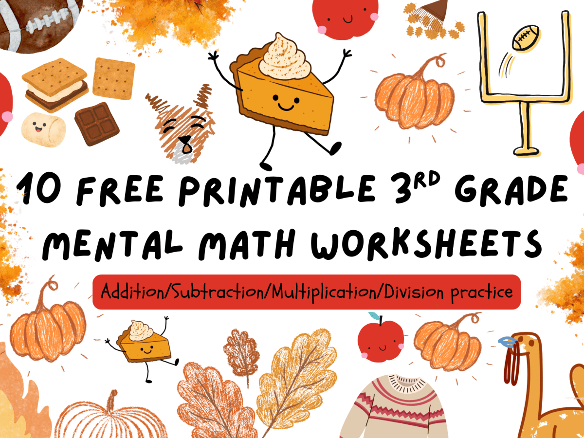 Free Fall & Thanksgiving 3rd Grade Mental Math&nbsp;Worksheets