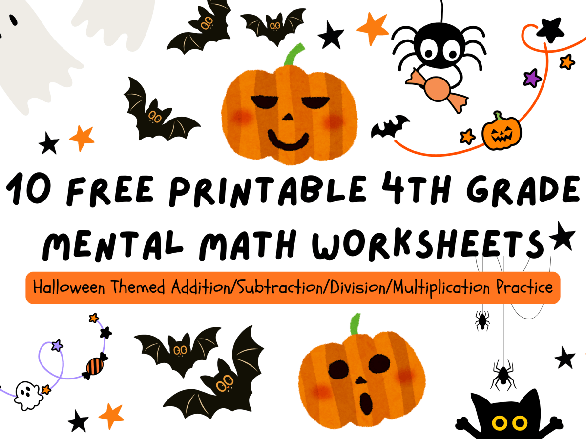 10 Free Printable 4th Grade Mental Math Worksheets – Halloween&nbsp;Math