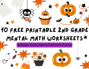 second grade halloween themed mental math worksheets