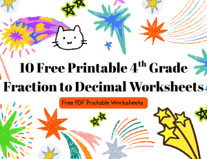 10 free printable fraction to decimal worksheets for 4th grade