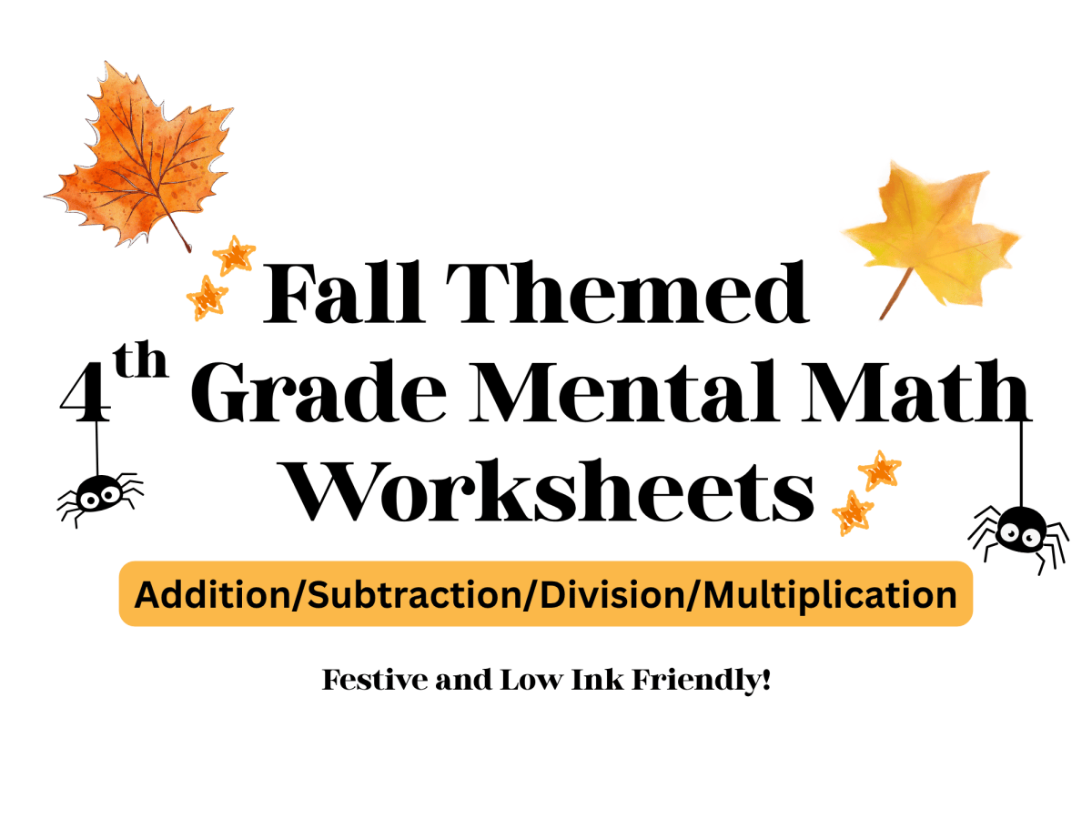 4th Grade Mental Math Worksheets: Fall Set&nbsp;2