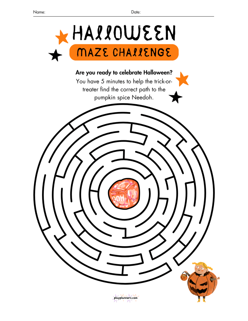 halloween maze free printable for kids