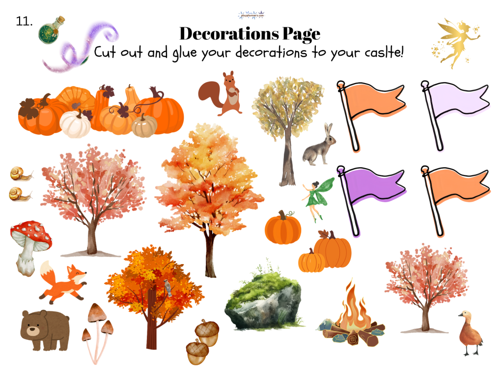 fall castle sticker decoration sheet