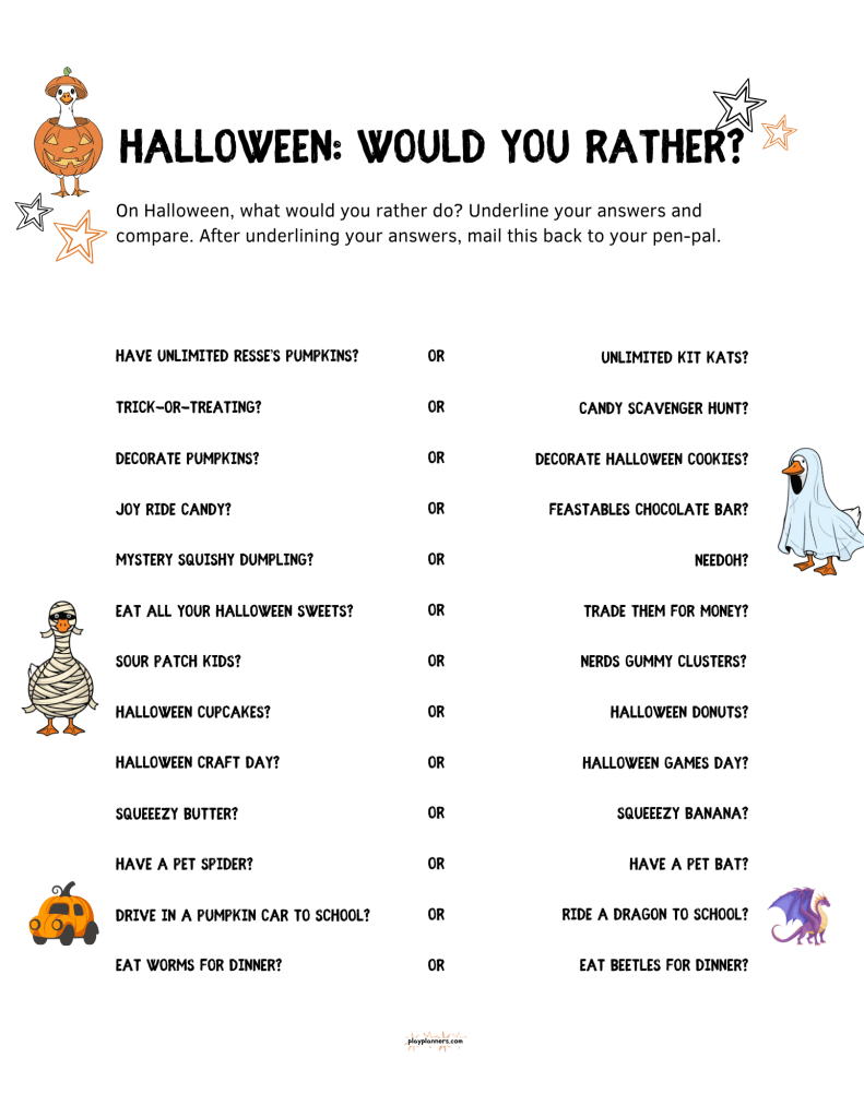 halloween would you rather free printable game