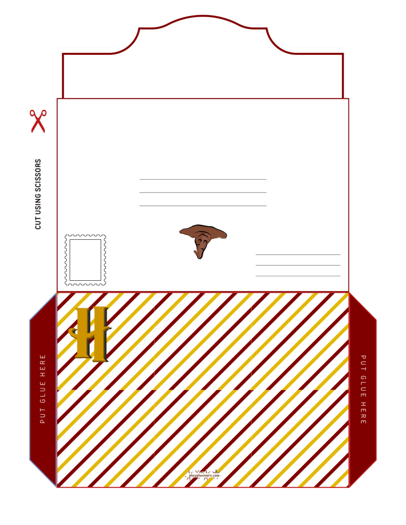 harry potter printable envelope for pen-pal