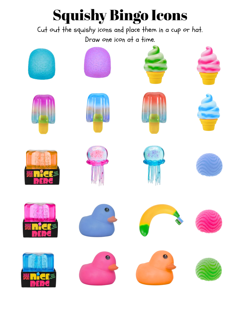 squishy toy bingo set