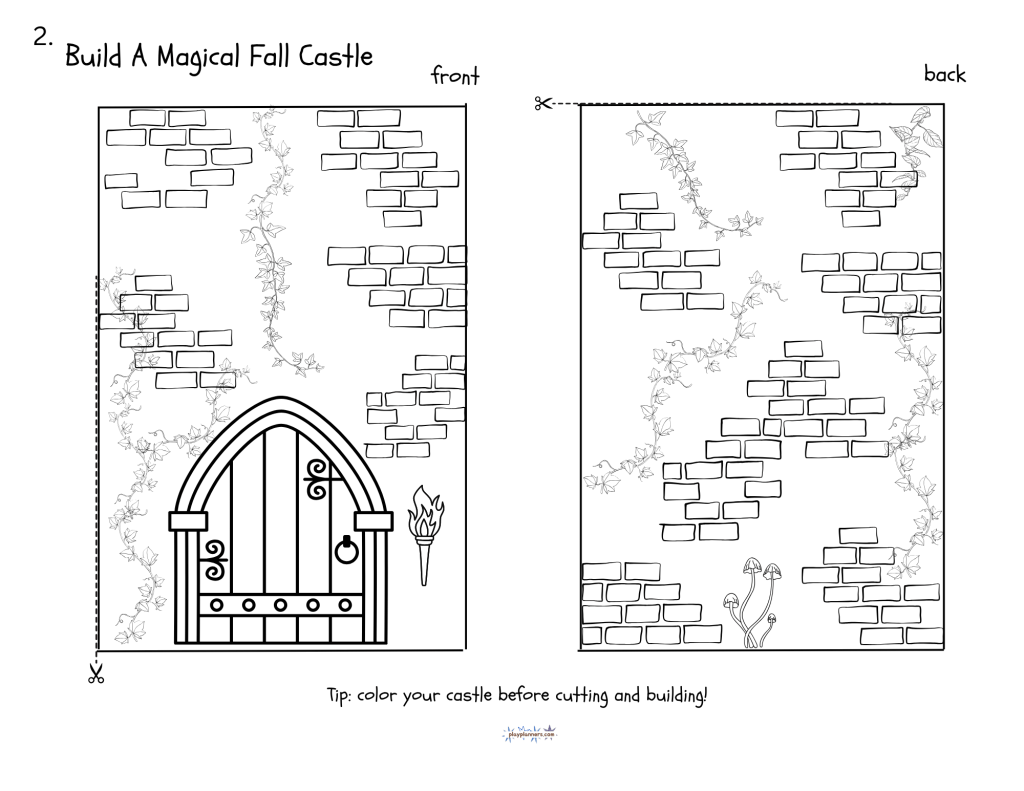 free printable fall castle craft