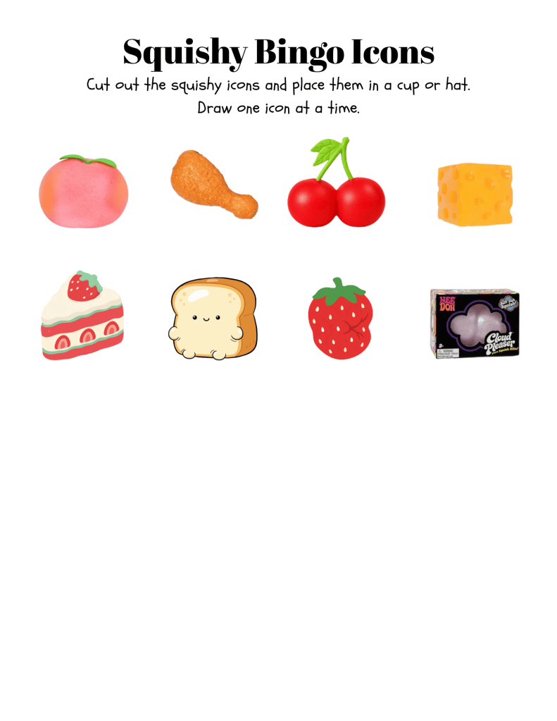 squishy toy bingo set