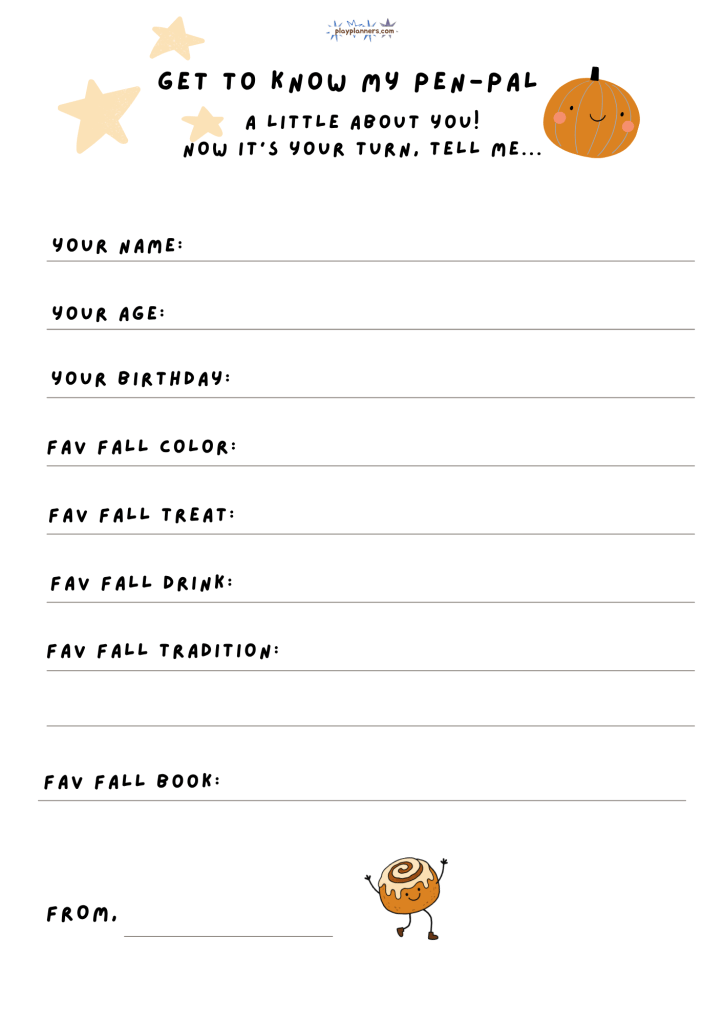 get to know my pen-pal page