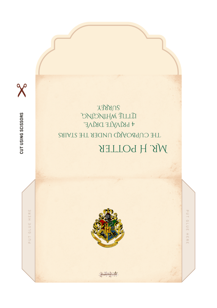 harry potter's address envelope free printable