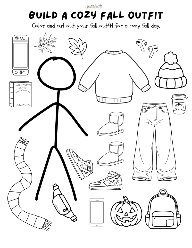 cut out fall outfit craft for kids