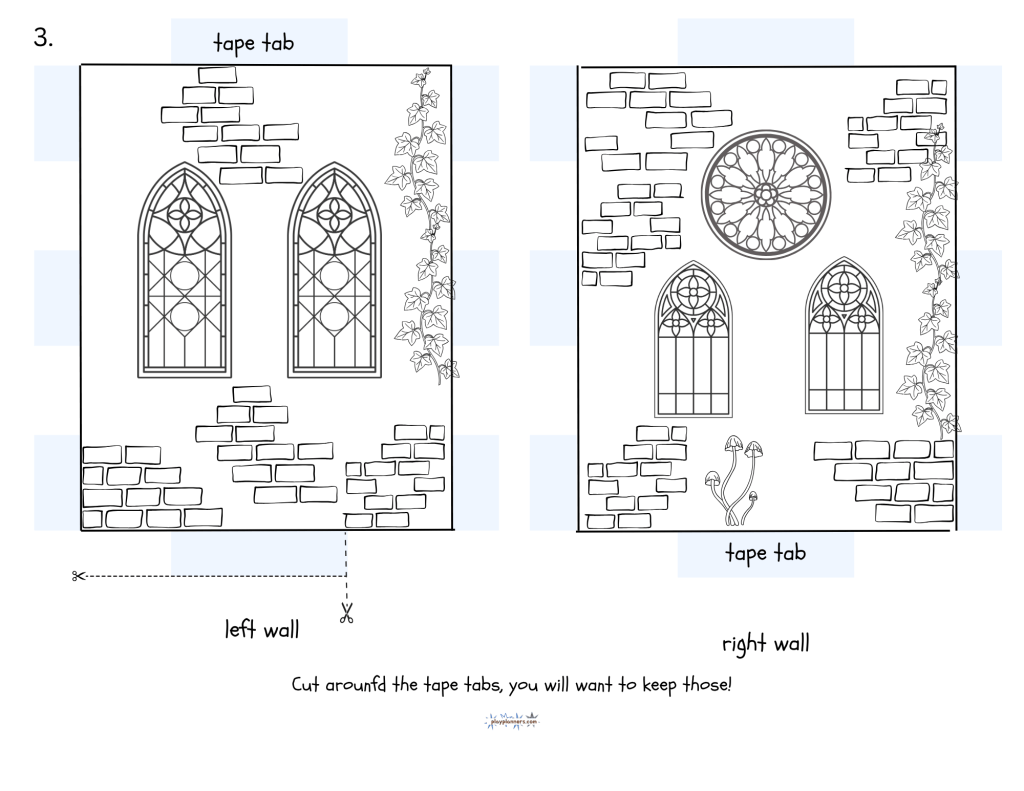 free printable fall castle craft