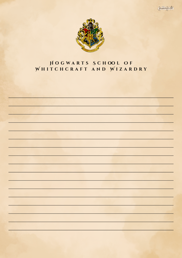 Hogwarts School Letter Paper free printable