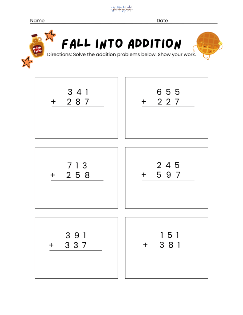 2nd grade 3 digit addition worksheets free