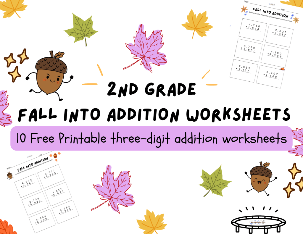 second grade three-digit addition worksheets free printable