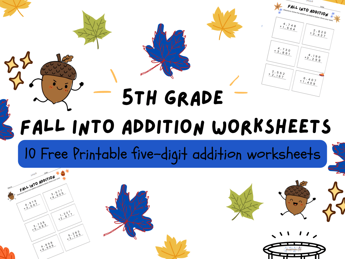 Fall Into Addition: 10 Free Printable 5-Digit Addition Worksheets for 5th&nbsp;Grade