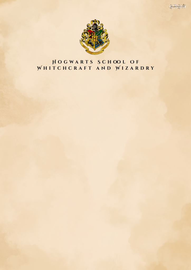 Hogwarts School Letter Paper free printable