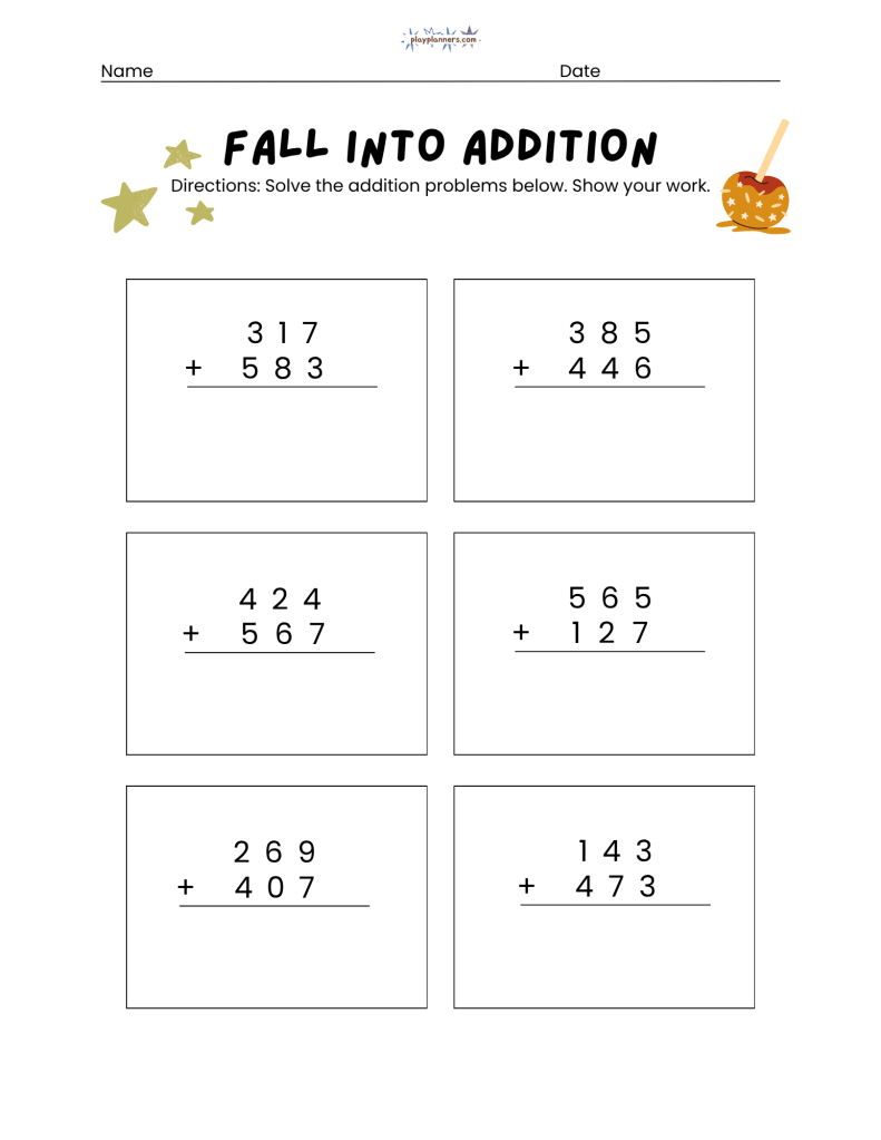 2nd grade 3 digit addition worksheets free