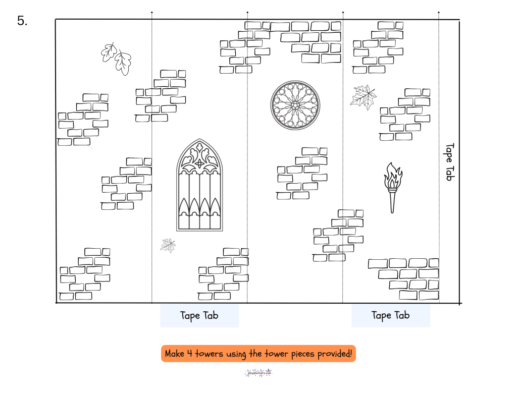 free printable fall castle craft