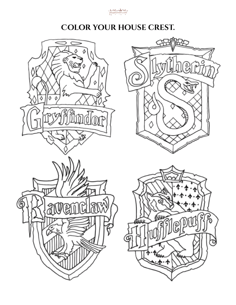 harry potter house crest coloring page