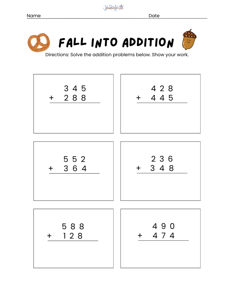 2nd grade 3 digit addition worksheets free