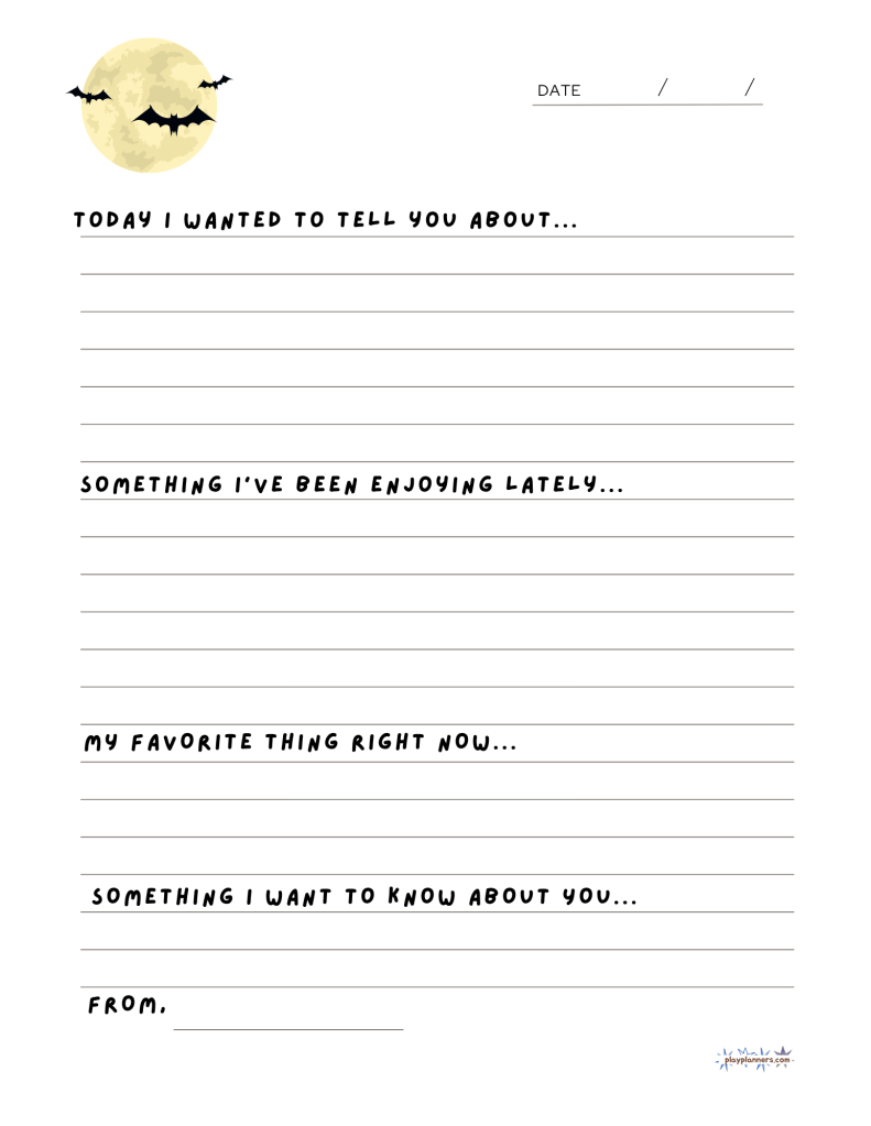 halloween writing prompts for kids on letter paper