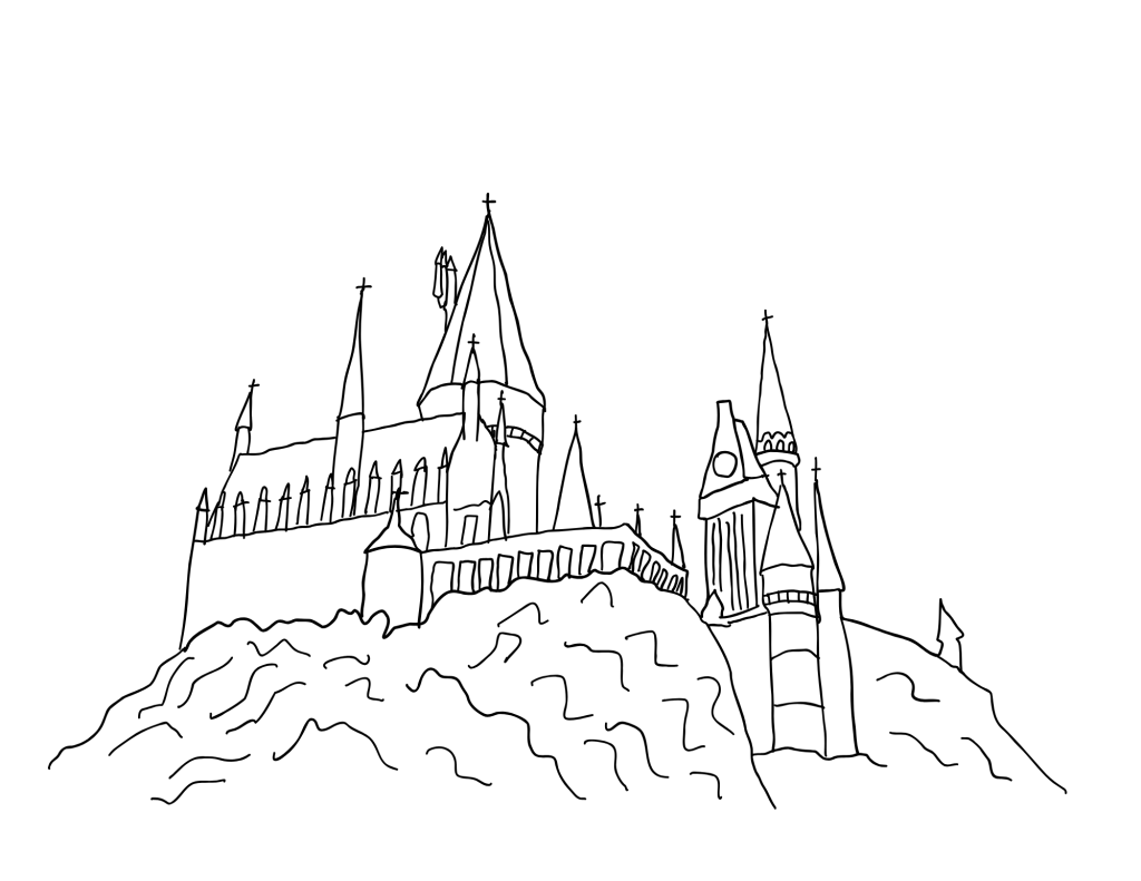 hogwarts castle school coloring page