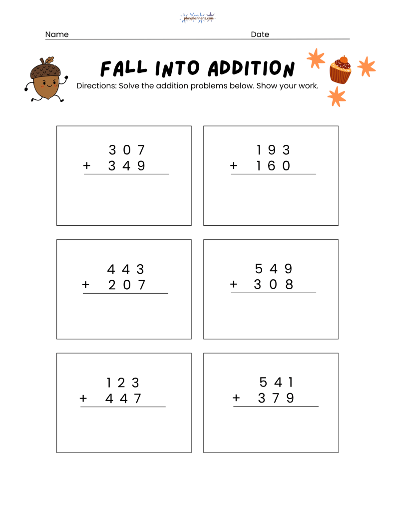 2nd grade 3 digit addition worksheets free