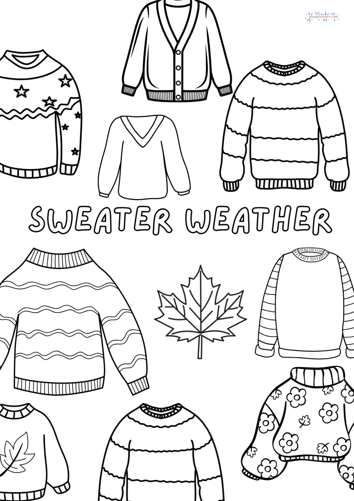 fall sweater weather coloring page