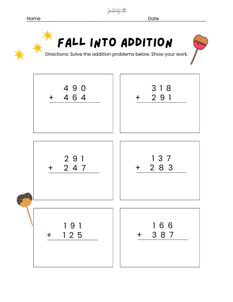 2nd grade 3 digit addition worksheets free