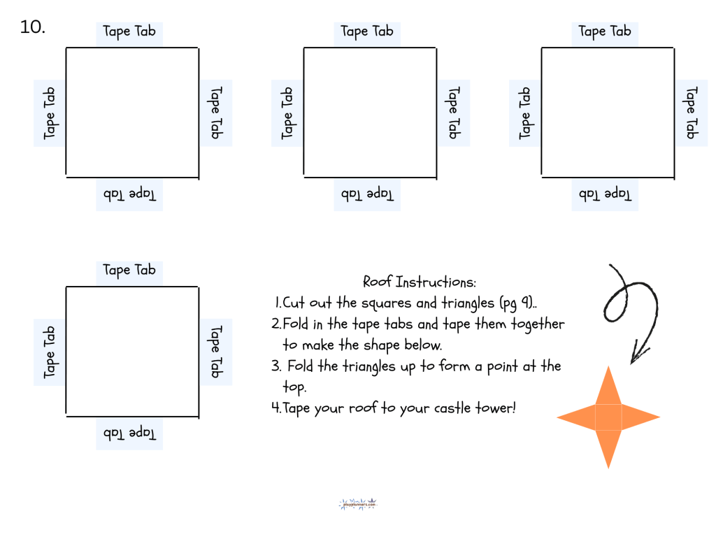 free printable fall castle craft