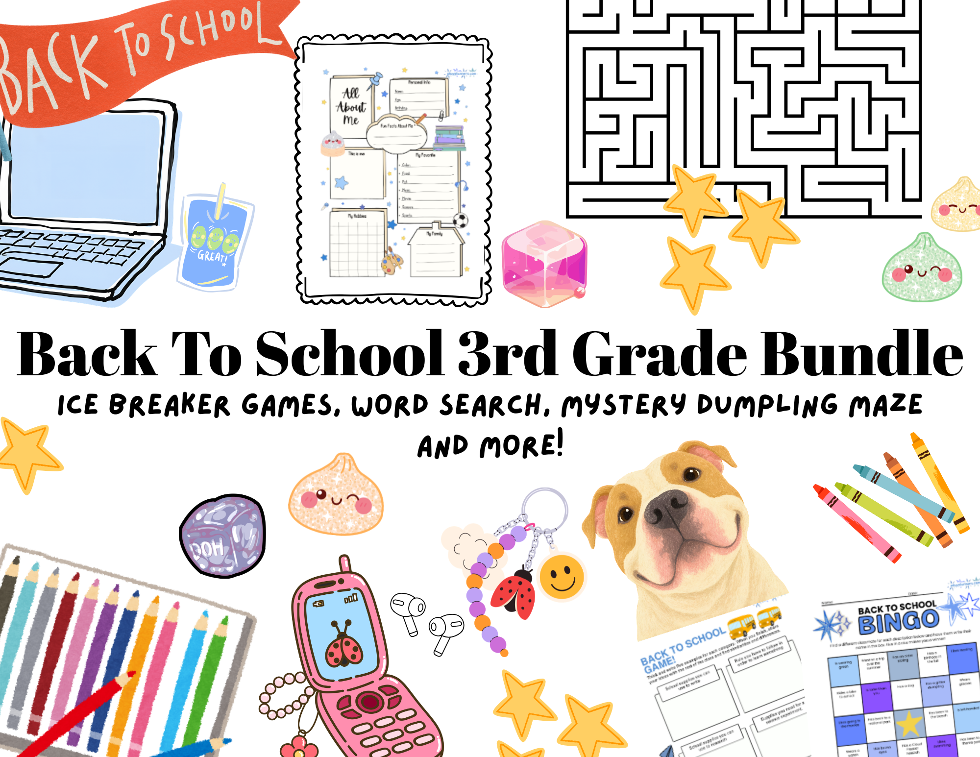 back to school 3rd grade free printable bundle