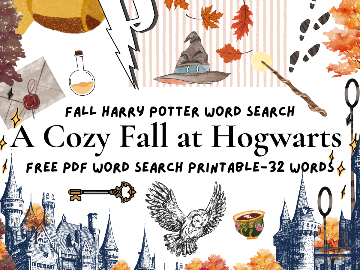 A Cozy Fall at Hogwarts: Free Printable Harry Potter Fall Word&nbsp;Search