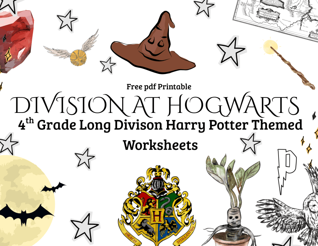 free printable harry potter themed 4th grade long division worksheets