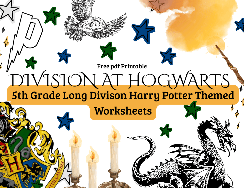5th grade long division worksheets harry potter themed free printable bundle