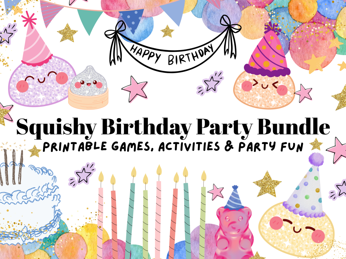 Squishy Birthday Party Bundle: Bingo, Games, Birthday Hats &&nbsp;More