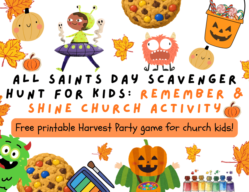 All Saints' Day Scavenger hunt church activity for kids