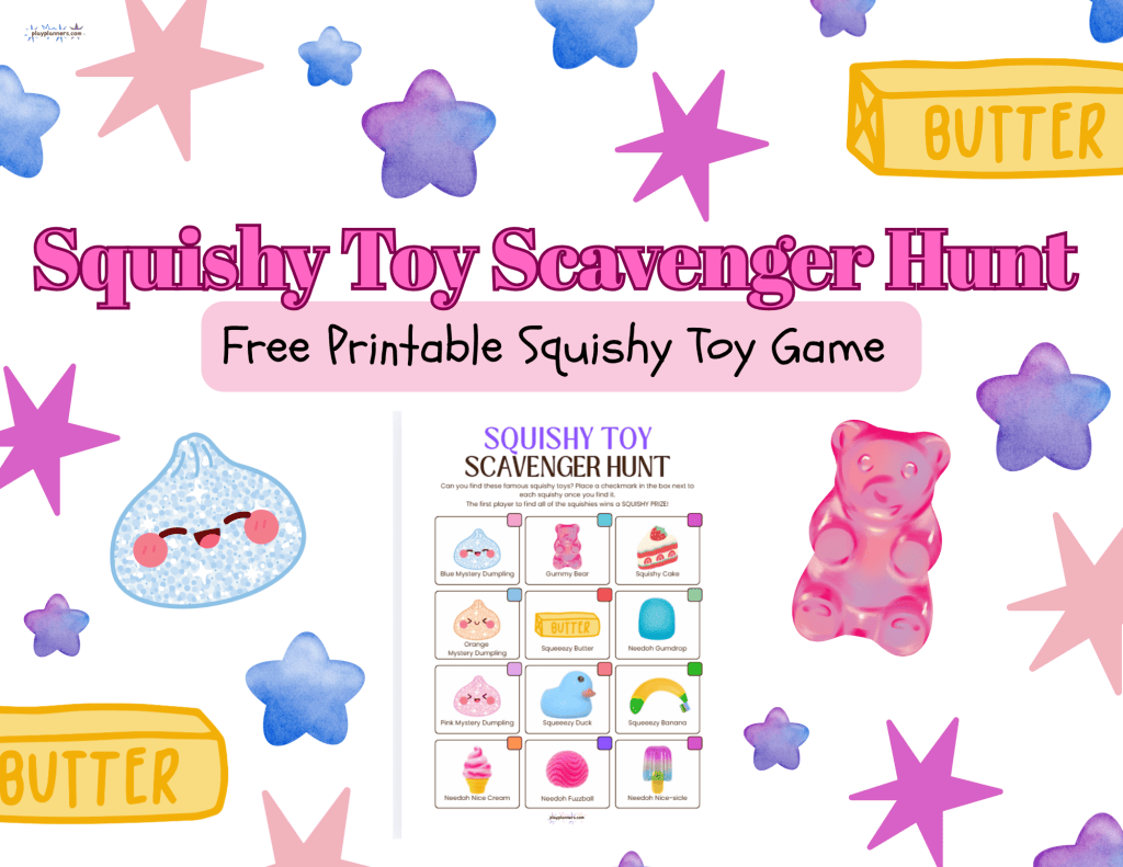 Squishy Toy Scavenger Hunt free printable game