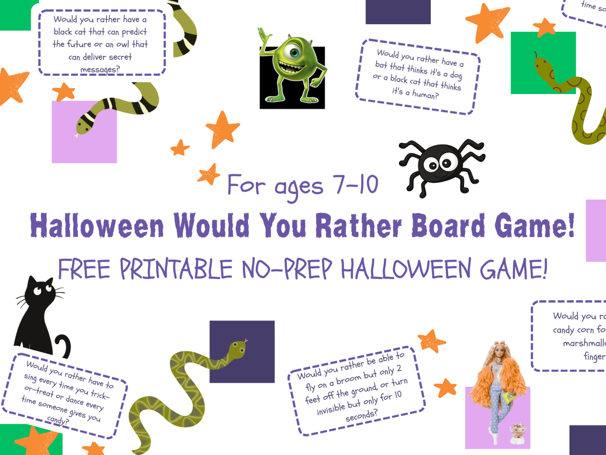 Halloween Printable Board Game for Kids: Free Would You Rather&nbsp;Game