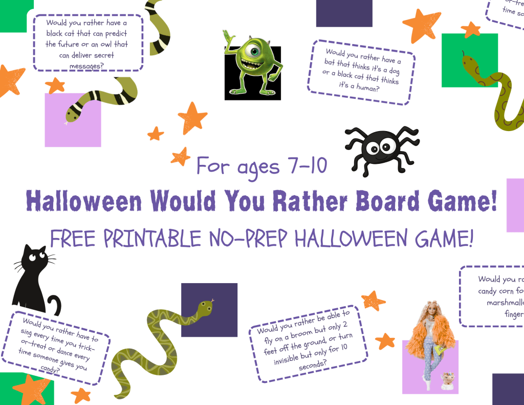 WOULD YOU RATHER HALLOWEEN BOARD GAME